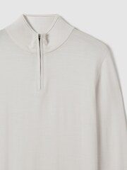 Reiss Snow Blackhall Merino Wool Half-Zip Funnel Neck Jumper - Image 5 of 6