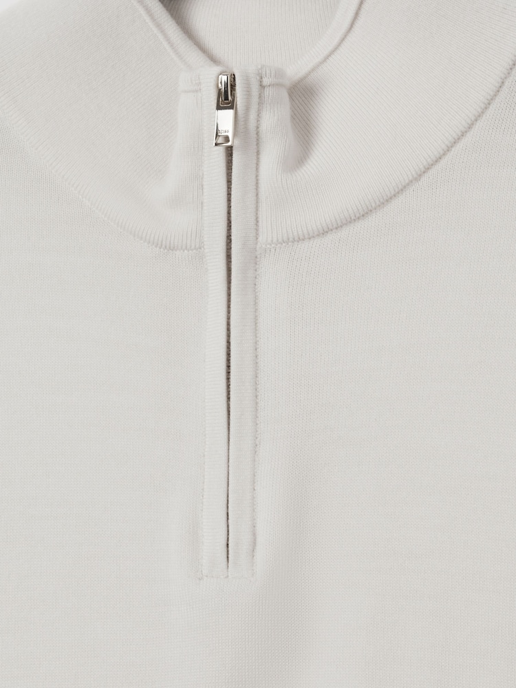 Reiss Snow Blackhall Merino Wool Half-Zip Funnel Neck Jumper - Image 6 of 6