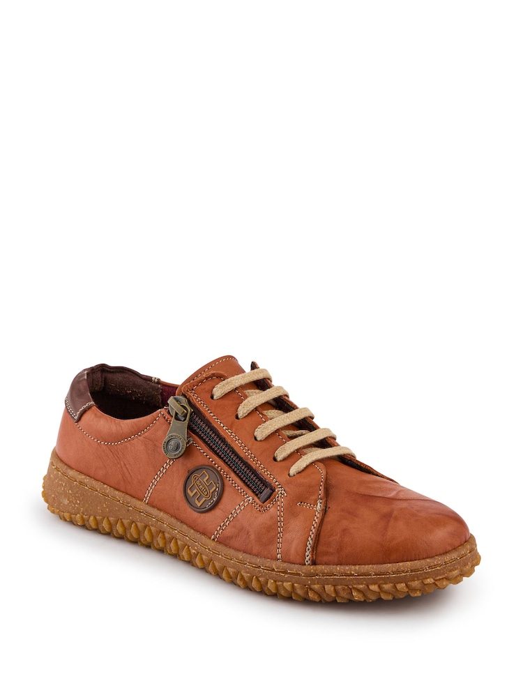 Pavers Tan Brown Loretta By Leather Trainers - Image 2 of 5