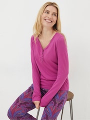 FatFace Pink Henley Top - Image 1 of 4