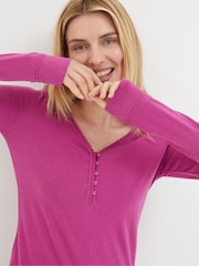FatFace Pink Henley Top - Image 3 of 4