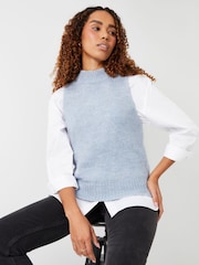 Threadbare Blue Crew Neck Jumper Tank Top - Image 1 of 3