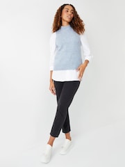 Threadbare Blue Crew Neck Jumper Tank Top - Image 2 of 3
