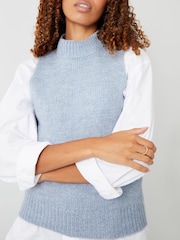 Threadbare Blue Crew Neck Jumper Tank Top - Image 3 of 3