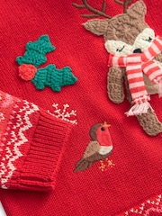Rot - Pullover mit Hirsch-Norwegermuster (3Monate–7Jahre) - Bild 6 von 6