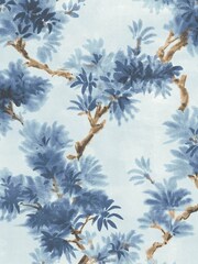 Woodchip & Magnolia Blue Aralia Wallpaper - Image 2 of 4