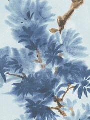 Woodchip & Magnolia Blue Aralia Wallpaper - Image 3 of 4