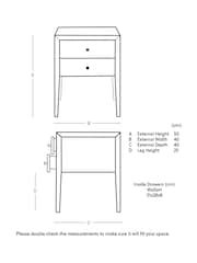 Swoon Brown Valente Mango Wood 2 Drawer Bedside Table - Image 5 of 5