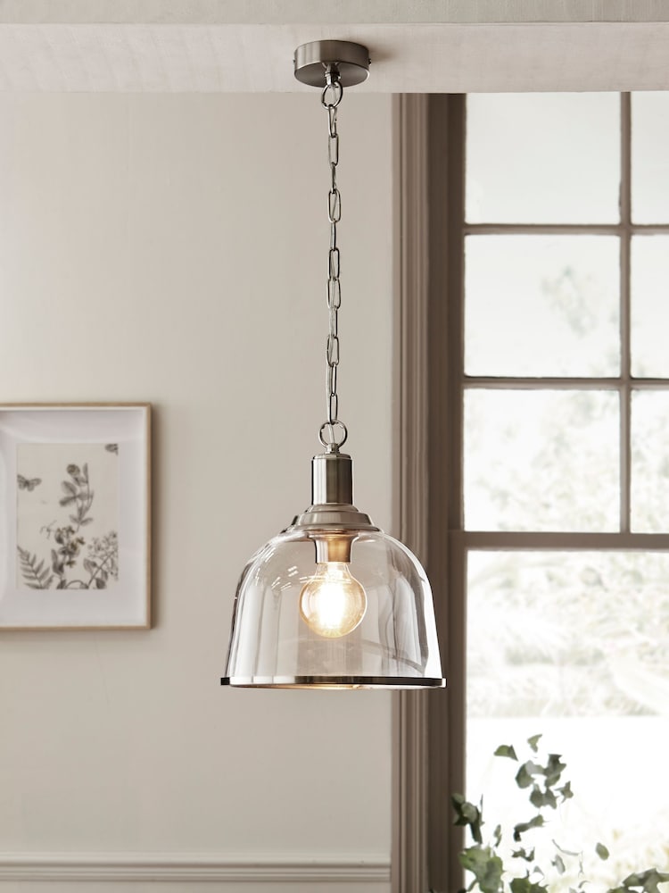 Brushed Chrome Gloucester 1 Light Pendant Ceiling Light - Image 1 of 6