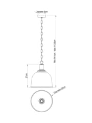 Brushed Chrome Gloucester 1 Light Pendant Ceiling Light - Image 4 of 6