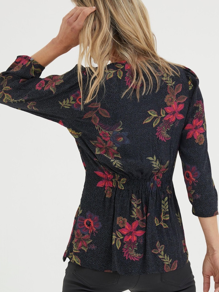 FatFace Black Frankie Dotted Floral Blouse - Image 2 of 5