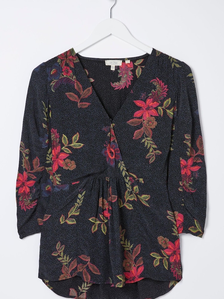 FatFace Black Frankie Dotted Floral Blouse - Image 5 of 5