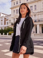 Lipsy Black Shower Resistant Lightweight Rain Coat (3yrs-16yrs) - Image 2 of 4