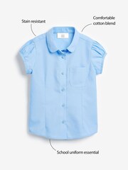 Blue Puff Sleeve School Blouse (3-16yrs) - Image 5 of 5