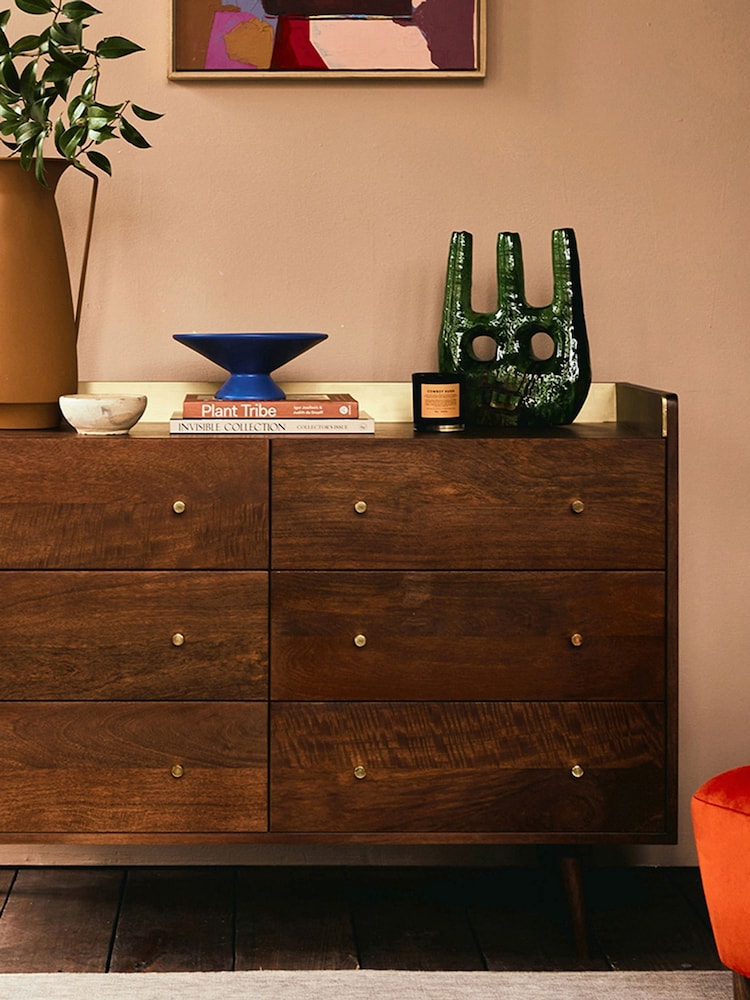 Swoon Brown Fresco Mango Wood Five-Drawer Chest - Image 1 of 7