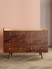 Swoon Brown Fresco Mango Wood Five-Drawer Chest - Image 2 of 7