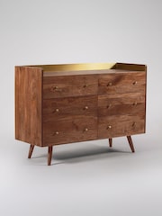 Swoon Brown Fresco Mango Wood Five-Drawer Chest - Image 5 of 7