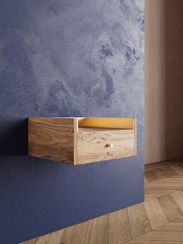 Swoon Natural Fresco Mango Wood 1 Drawer Bedside Table - Image 1 of 5 Swoon Natural Fresco Mango Wood 1 Drawer Bedside Table - Image 1 of 5