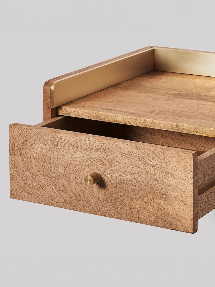 Swoon Natural Fresco Mango Wood 1 Drawer Bedside Table - Image 2 of 5 Swoon Natural Fresco Mango Wood 1 Drawer Bedside Table - Image 2 of 5