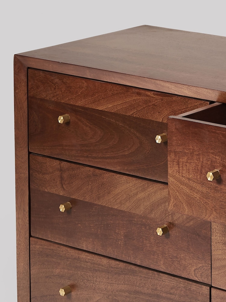 Swoon Brown Valente Mango Wood 6 Chest Of Drawers - Image 2 of 4 Swoon Brown Valente Mango Wood 6 Chest Of Drawers - Image 2 of 4
