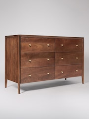 Swoon Brown Valente Mango Wood 6 Chest Of Drawers - Image 3 of 4