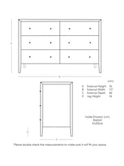 Swoon Brown Valente Mango Wood 6 Chest Of Drawers - Image 4 of 4