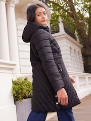 Lipsy Black Shower Resistant Midweight Longline Padded Coat (3-16yrs) - Image 3 of 3