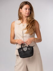 أسود - حقيبة يد صغيرة كانفاس وجلد Helene من Pure Luxuries London - صورة 2 من 7