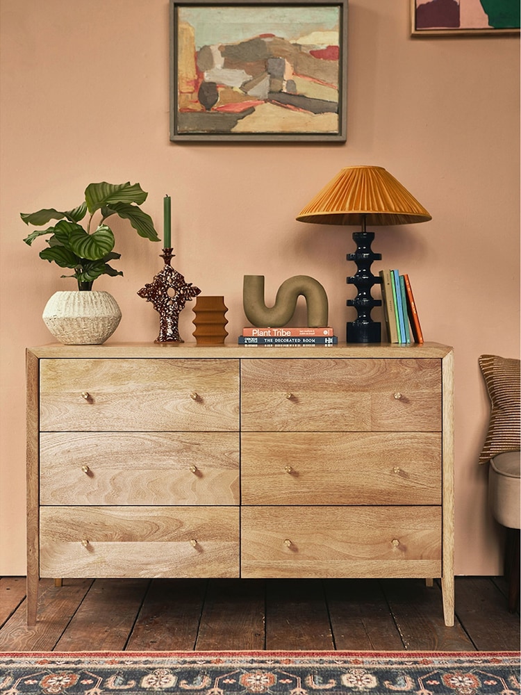 Swoon Natural Valente Mango Wood 6 Chest Of Drawers - Image 1 of 5