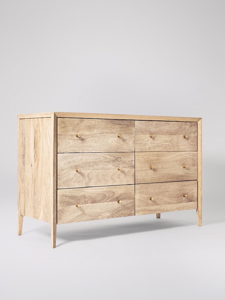 Swoon Natural Valente Mango Wood 6 Chest Of Drawers - Image 2 of 5
