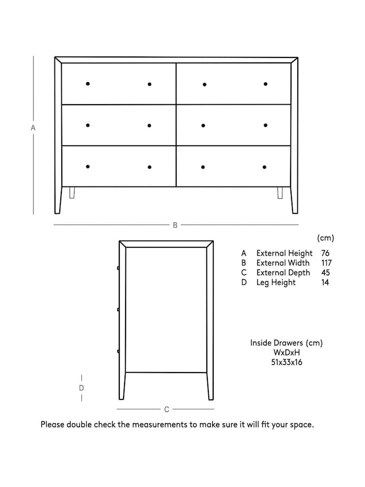 Swoon Natural Valente Mango Wood 6 Chest Of Drawers - Image 5 of 5
