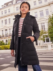 Lipsy Black Shower Resistant Soft-Effect Fabric Midweight Padded Coat (5-16yrs) - Image 1 of 3