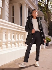 Lipsy Black Shower Resistant Padded Parka Coat (5-16yrs) - Image 2 of 4