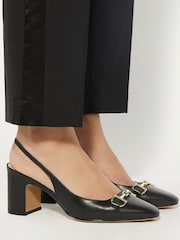 črna - Dune London Podrobno Block čevlji z visoko peto Snaffle Cream Slingbacks - Slika 1 iz 7