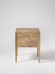 Swoon Natural Valente Mango Wood 2 Drawer Bedside Table - Image 1 of 5