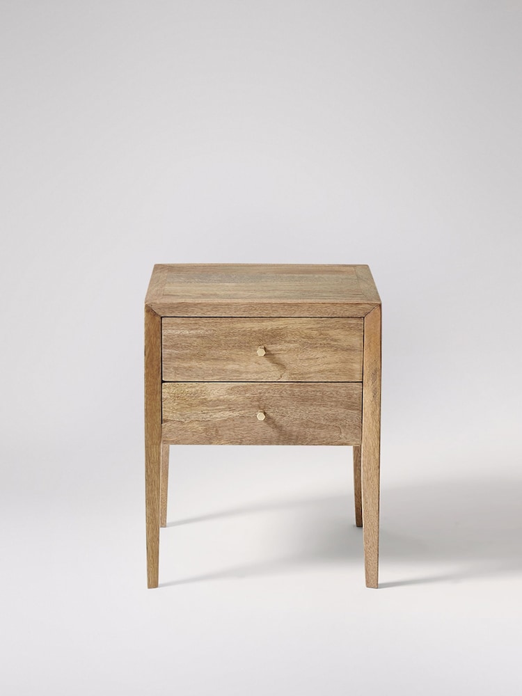 Swoon Natural Valente Mango Wood 2 Drawer Bedside Table - Image 1 of 5