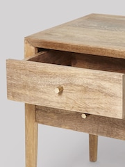 Swoon Natural Valente Mango Wood 2 Drawer Bedside Table - Image 2 of 5