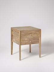 Swoon Natural Valente Mango Wood 2 Drawer Bedside Table - Image 4 of 5