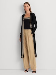 Lauren Ralph Lauren Hejaji Two Tone CottonBlend Black Cardigan - Image 1 of 9