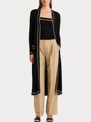 Lauren Ralph Lauren Hejaji Two Tone CottonBlend Black Cardigan - Image 4 of 9