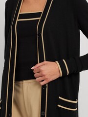 Lauren Ralph Lauren Hejaji Two Tone CottonBlend Black Cardigan - Image 8 of 9