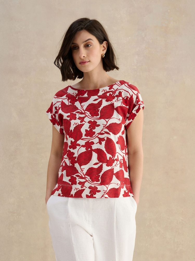 Hobbs Red Printed Alycia Top - Image 1 of 4