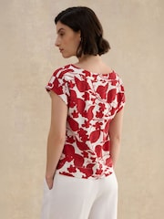 Hobbs Red Printed Alycia Top - Image 2 of 4