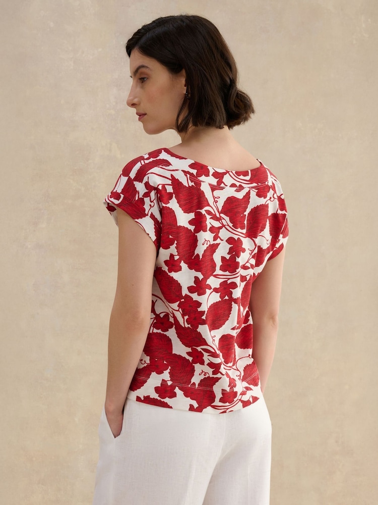 Hobbs Red Printed Alycia Top - Image 2 of 4