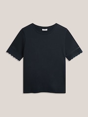 Hobbs Blue Posie Broderie T-Shirt - Image 4 of 4