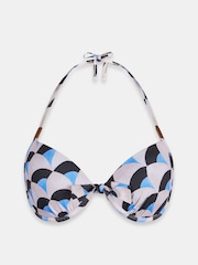 Mint Velvet Blue Lightly Padded Cupped Hardware Bikini Top - Image 3 of 4