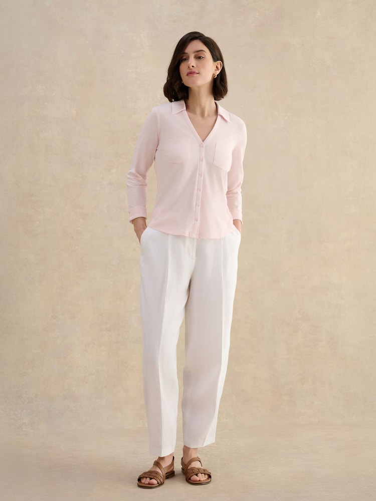 Hobbs Pink Zariah Slub Shirt - Image 1 of 4