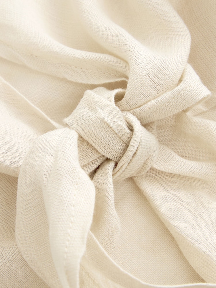 Natural Premium 100% Linen Boho Tie Top - Image 7 of 7