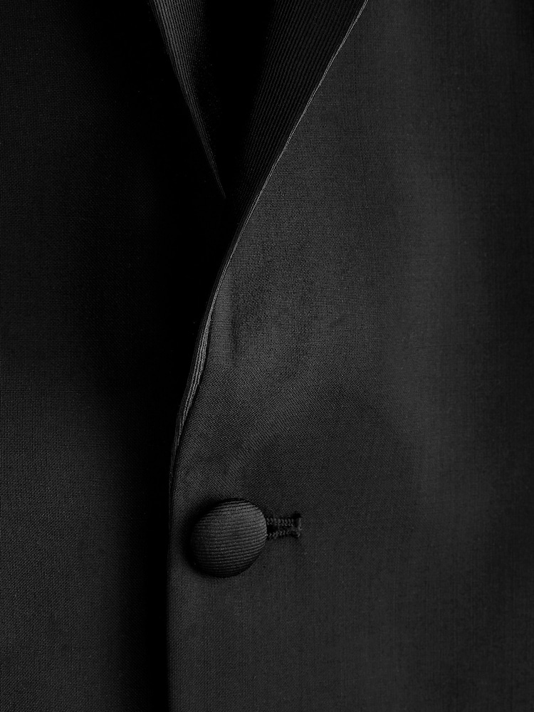 Noir - Slim Fit (Slim Fit) - Veste de costume Signature Tollegno italienne en laine - Image 9 of 10