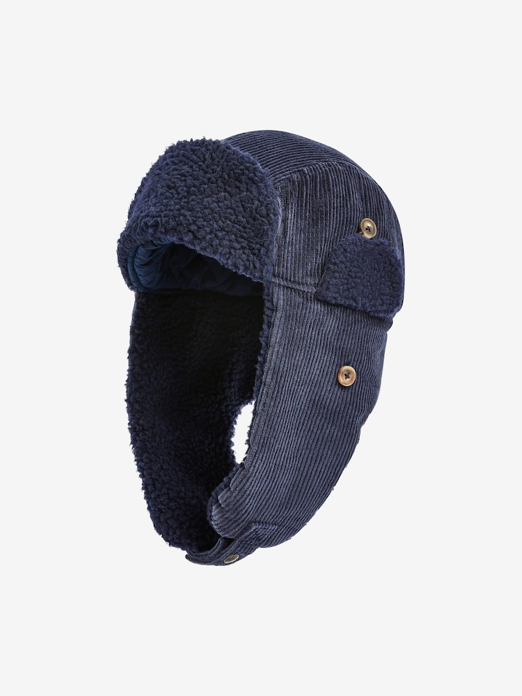 FatFace Blue Cord Trapper Hat - Image 2 of 4